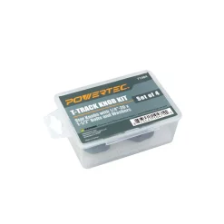 Saw Tracks POWERTEC T-Track Knob Kit With 7 Star 1/4 In. -20 Threaded Knobs, Bolts And Washers For Woodworking Jigs And Fixtures (Set Of 4) -Hot Sale Drill Bits Store powertec saw tracks 71484 4f 1000