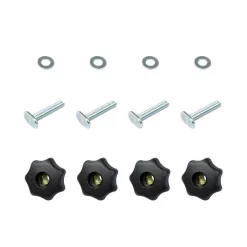Saw Tracks POWERTEC T-Track Knob Kit With 7 Star 1/4 In. -20 Threaded Knobs, Bolts And Washers For Woodworking Jigs And Fixtures (Set Of 4)
