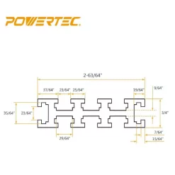 Saw Tracks POWERTEC 3 In. X 24 In. Aluminum Multi T-Track Fence For Jigs And Fixtures With Laser Measured Left To Right 11 Saw Tracks POWERTEC 3 In. X 24 In. Aluminum Multi T-Track Fence For Jigs And Fixtures With Laser Measured Left To Right -Hot Sale Drill Bits Store powertec saw tracks 71489 1f 1000
