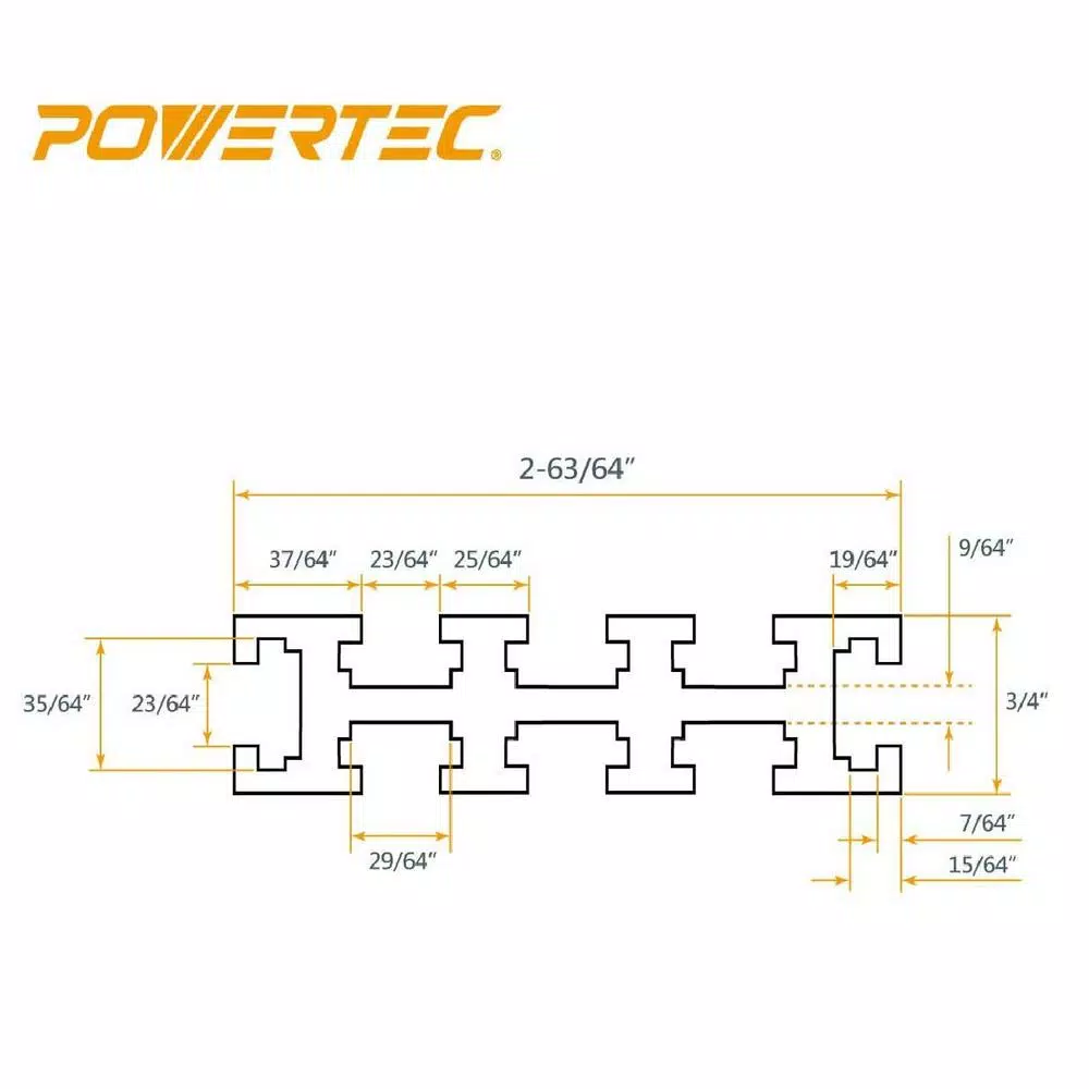 Saw Tracks POWERTEC 3 In. X 24 In. Aluminum Multi T-Track Fence For Jigs And Fixtures With Laser Measured Left To Right 6 Saw Tracks POWERTEC 3 In. X 24 In. Aluminum Multi T-Track Fence For Jigs And Fixtures With Laser Measured Left To Right - Image 4