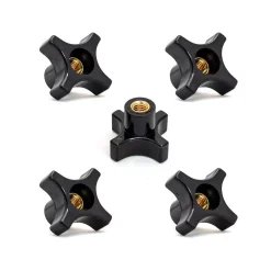 Saw Tracks POWERTEC 5/16 In.-18, 4-Point Thru Knob (5-Pack)