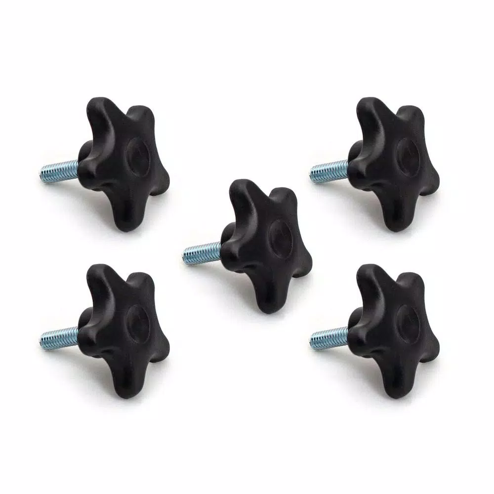 Saw Tracks POWERTEC 1/4 In.-20, 5-Star Stud Knob (5-Pack) 3 Saw Tracks POWERTEC 1/4 In.-20, 5-Star Stud Knob (5-Pack)