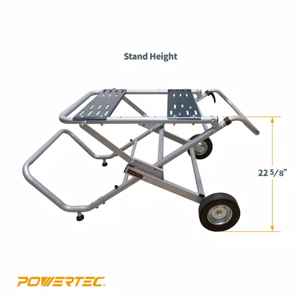Tool Stands POWERTEC Rolling Foldable Table Saw Stand 4 Tool Stands POWERTEC Rolling Foldable Table Saw Stand - Image 2
