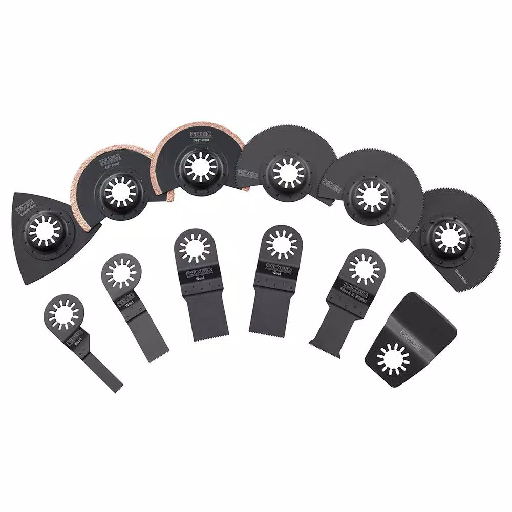 Oscillating Tool Attachments RIDGID JobMax Oscillating Multi-Tool Blade Accessory Kit (14-Piece) 3 Oscillating Tool Attachments RIDGID JobMax Oscillating Multi-Tool Blade Accessory Kit (14-Piece)