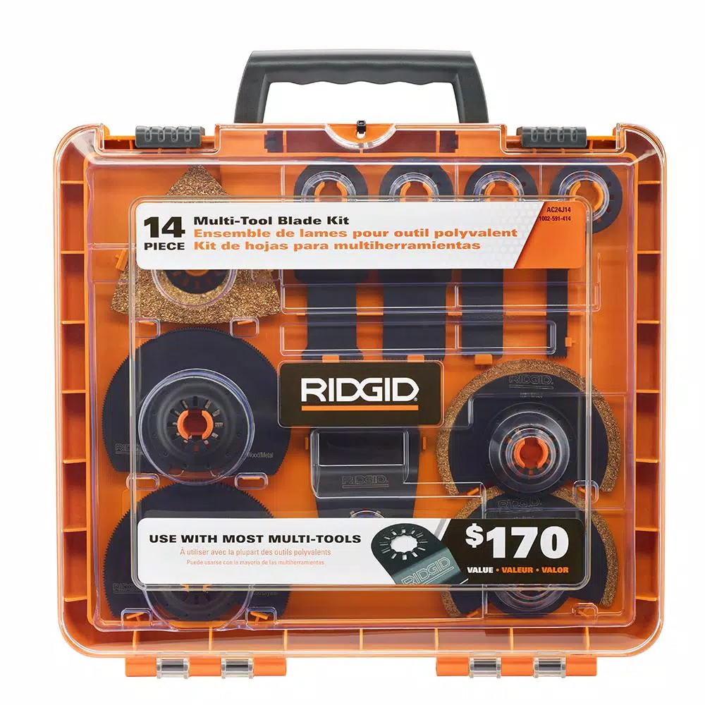 Oscillating Tool Attachments RIDGID JobMax Oscillating Multi-Tool Blade Accessory Kit (14-Piece) 4 Oscillating Tool Attachments RIDGID JobMax Oscillating Multi-Tool Blade Accessory Kit (14-Piece) - Image 2