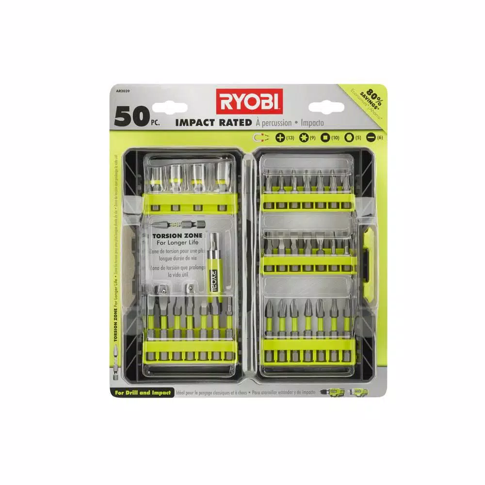 Drill Bits RYOBI Impact Rated Driving Kit (50-Piece) With BONUS (8-Piece) Impact Rated Driving Kit 6 Drill Bits RYOBI Impact Rated Driving Kit (50-Piece) With BONUS (8-Piece) Impact Rated Driving Kit - Image 4