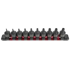 Drill Bits SUNEX TOOLS 3/8 In. Drive Stubby Tamperproof Impact Star Bit (10-Piece)